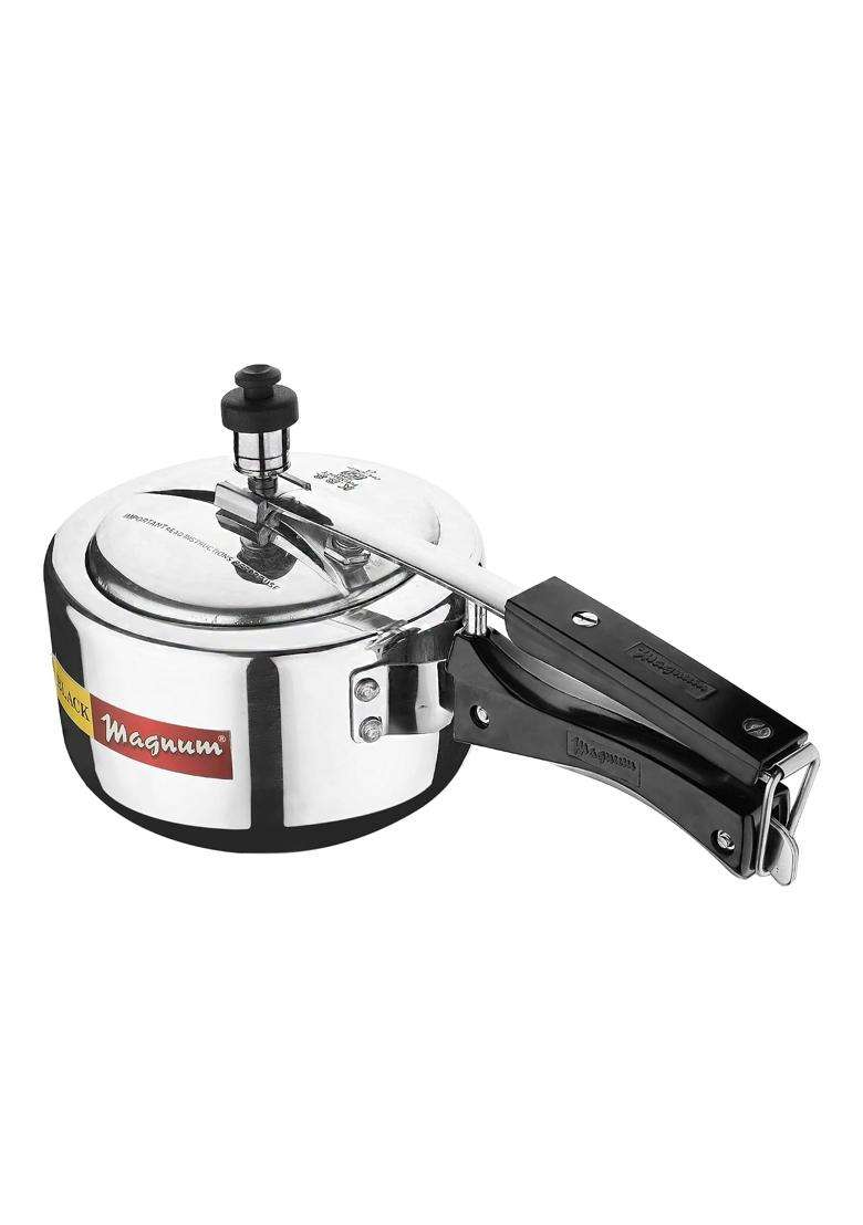 Black Magnum Basics Wibpc-3 Aluminium Induction Compatible Inner Lid Pressure Cooker | 3 L | 3.2 Qt - Indya