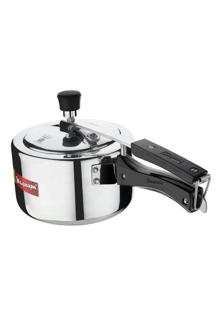 Black Magnum Basics Wibpc-3 Aluminium Induction Compatible Inner Lid Pressure Cooker | 3 L | 3.2 Qt - Indya