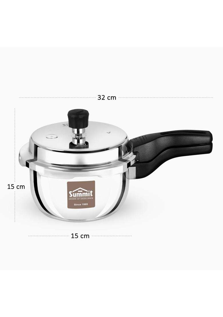 SUMMIT Outer Lid Induction Base Desire Stainless Steel Pressure Cooker | 2 L | 2.1 Qt - Indya