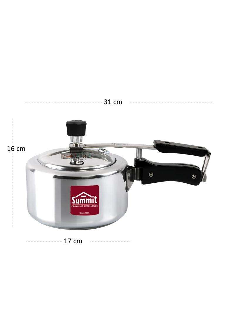 SUMMIT Inner Lid Plain Induction Base Supreme Aluminium Pressure Cooker | 2 L | 2.1 Qt - Indya
