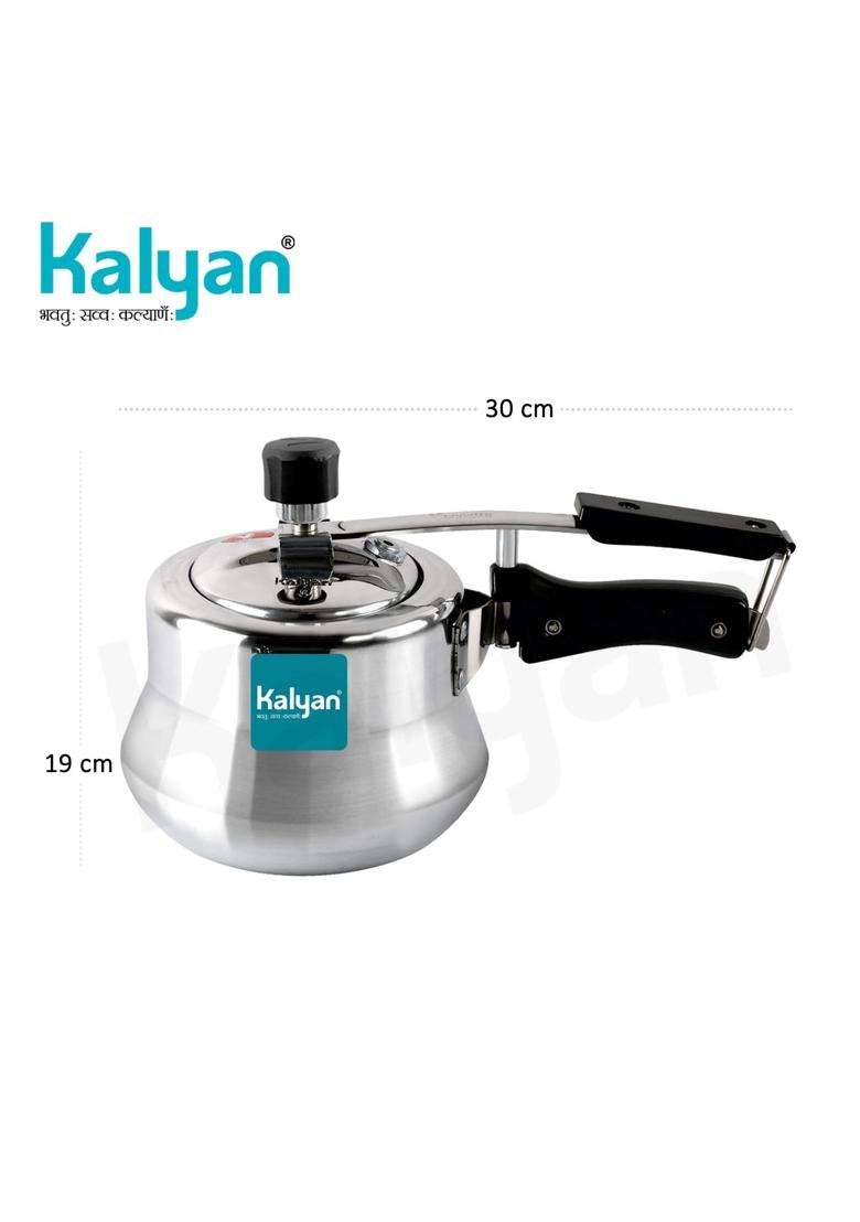 KALYAN Innerlid Matki Non-Induction Base Blue Series Aluminium Pressure Cooker | 2 L | 2.1 Qt - Indya