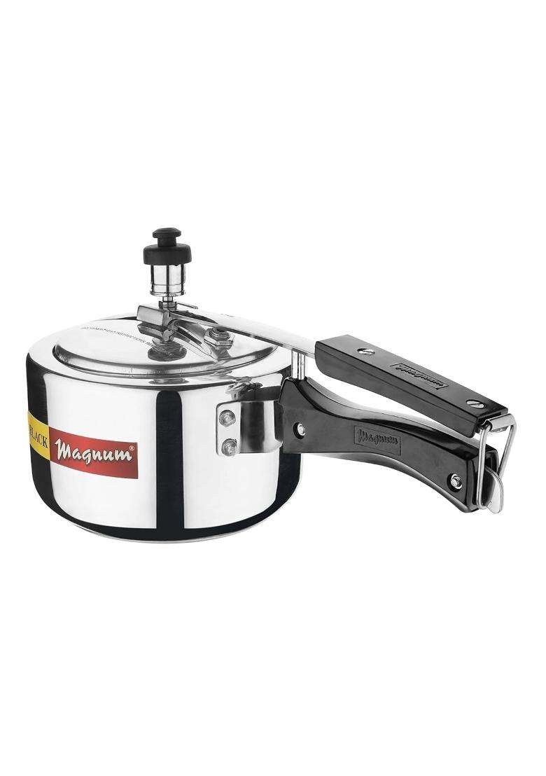 Black Magnum Pro Wibpc-2 Aluminium Induction Compatible Inner Lid Pressure Cooker | 2 L | 2.1 Qt - Indya