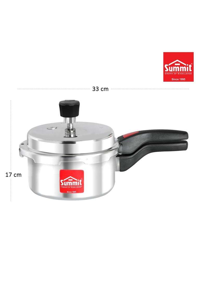 SUMMIT Outer Lid Mini Pan Induction Base Aluminum Pressure Cooker | 2 L | 2.1 Qt - Indya