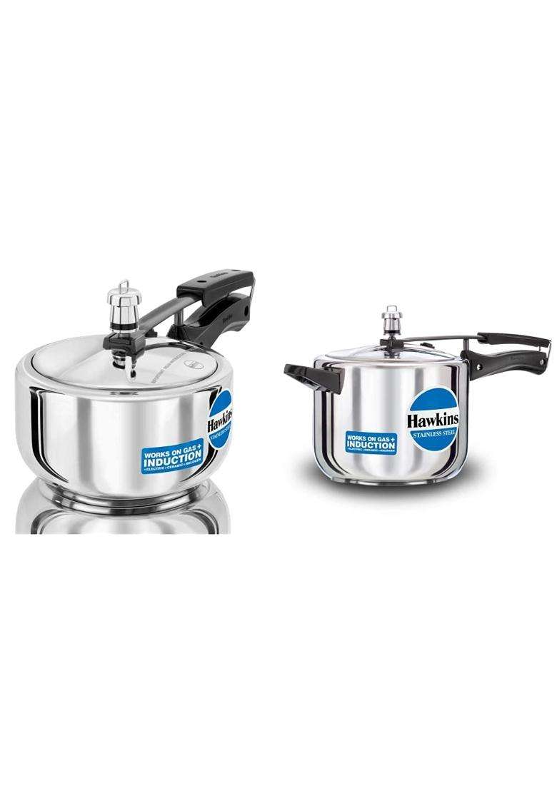 Hawkins Stainless Steel Pressure Cooker | 2 L | 2.1 Qt - Indya