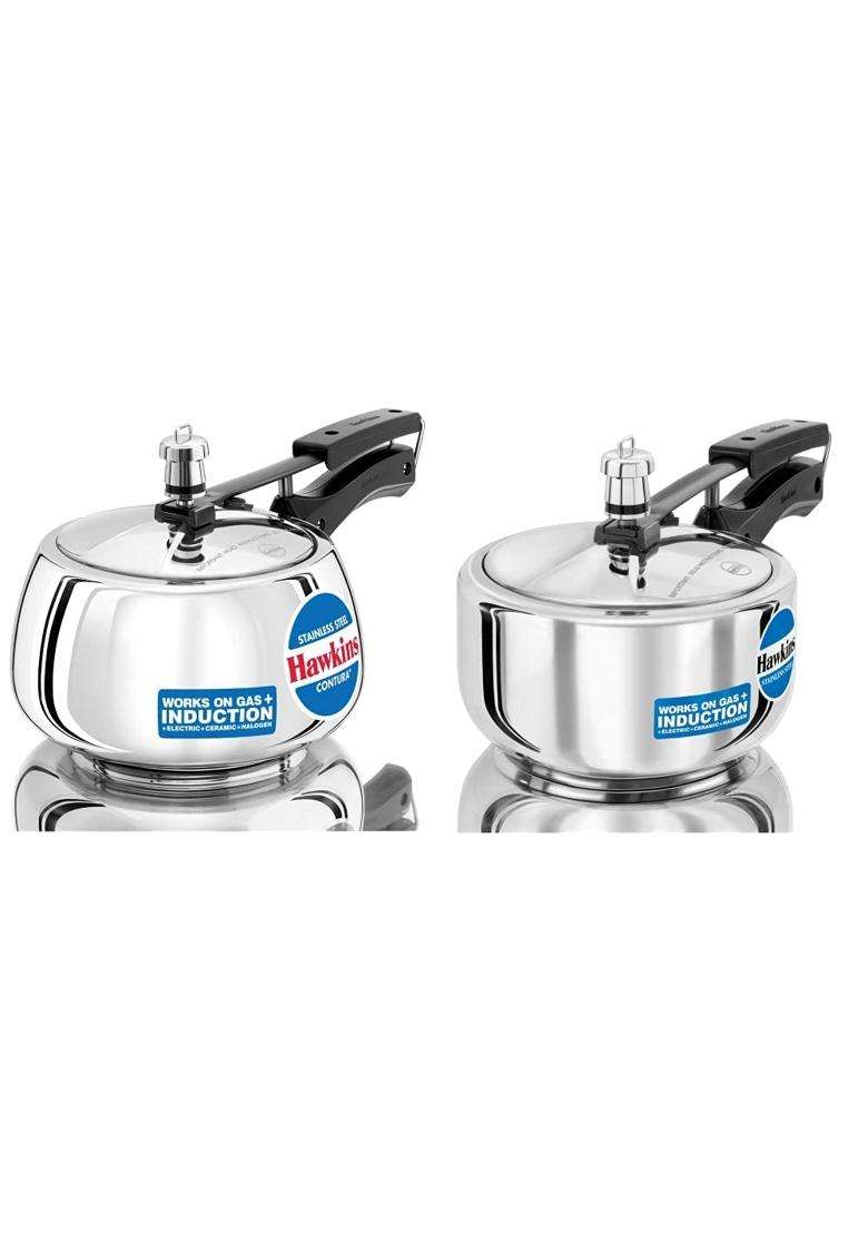 Hawkins Stainless Steel Contura Pressure Cooker Hawkins Stainless Steel Pressure | 3 L | 3.2 Qt - Indya