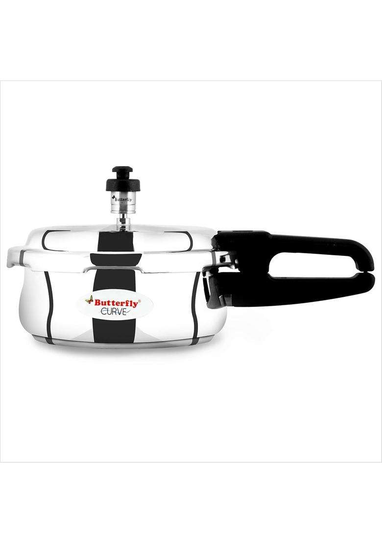 Butterfly Curve Stainless Steel Outer Lid Pressure Cooker | 2 L | 2.1 Qt - Indya