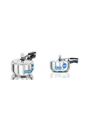 Hawkins Stainless Steel Induction and Gas Compatible Inner Lid Pressure Cooker Combo Set | 2 L | 2.1 Qt