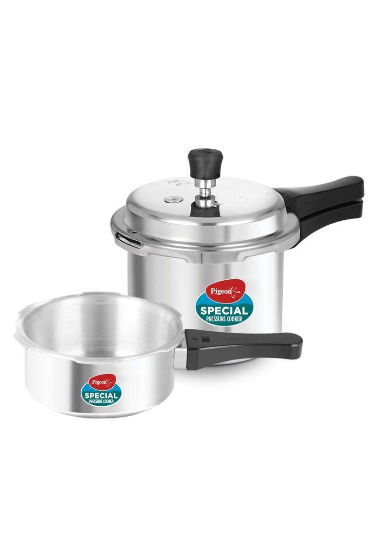 Pigeon By Stovekraft Aluminium Outer Lid Pressure Cooker Combo | 2 L | 2.1 Qt | Induction Compatible - Indya