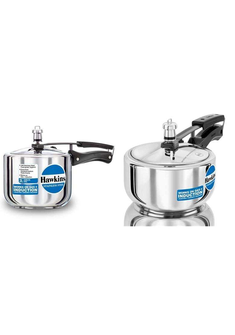 Hawkins Stainless Steel Tall Pressure Cooker | 3 L | 3.2 Qt - Indya