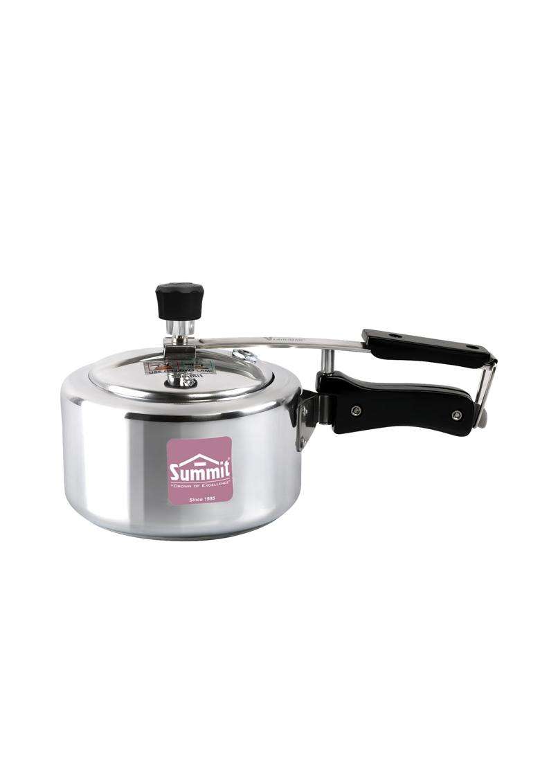 SUMMIT Inner Lid Plain Induction Base Fine Aluminium Pressure Cooker | 2 L | 2.1 Qt - Indya