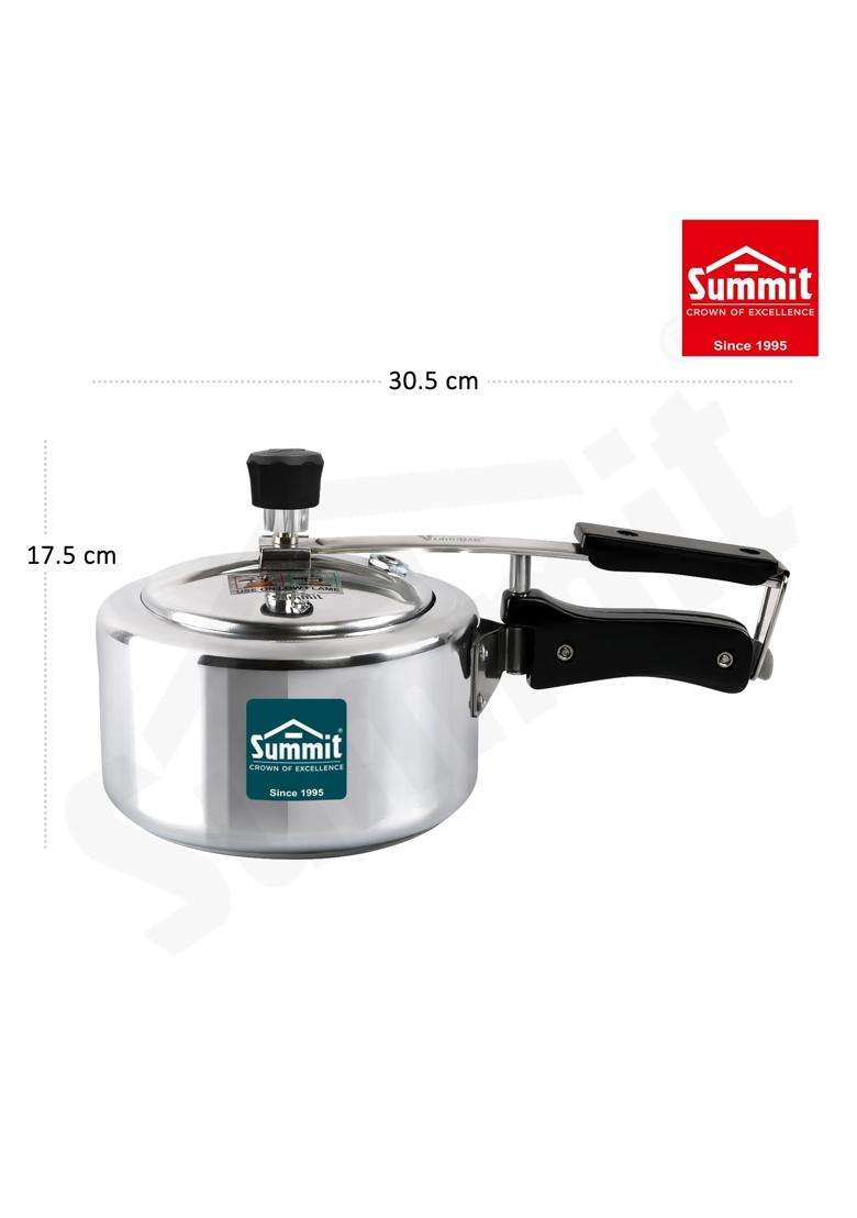 SUMMIT Inner Lid Plain Induction Base Fine Aluminium Pressure Cooker | 2 L | 2.1 Qt - Indya
