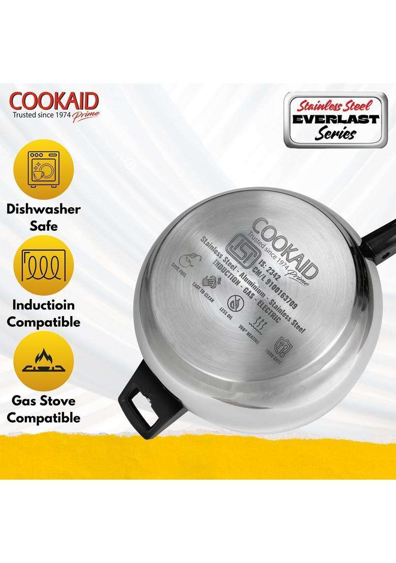 COOKAID Stainless Steel Everlast Series Inner Lid Pressure Cooker | 3 L | 3.2 Qt | Induction Compatible - Indya