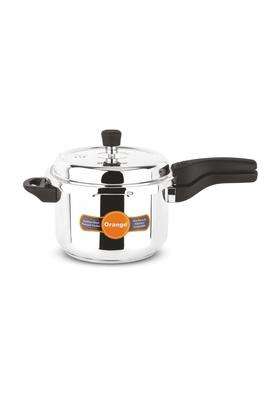 Orange Inox Series Stainless Steel Outer Lid Pressure Cooker with Strong Sturdy Handle | 3 L | 3.2 Qt | Induction Compatible