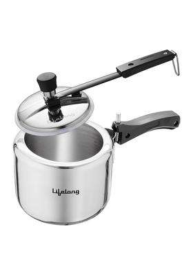 Lifelong Stainless Steel Pressure Cooker | 3 L | 3.2 Qt | Induction Compatible | Leak Proof | Rust Resistant