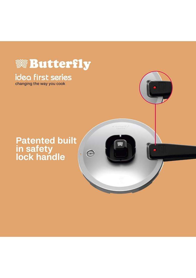 Butterfly Duo Curve SS Pressure Cooker | 3 L | 3.2 Qt | Induction Compatible - Indya