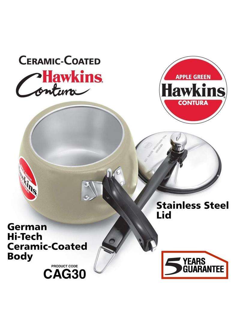 Hawkins Ceramic Coated Pressure Cooker | 3 L | 3.2 Qt - Indya