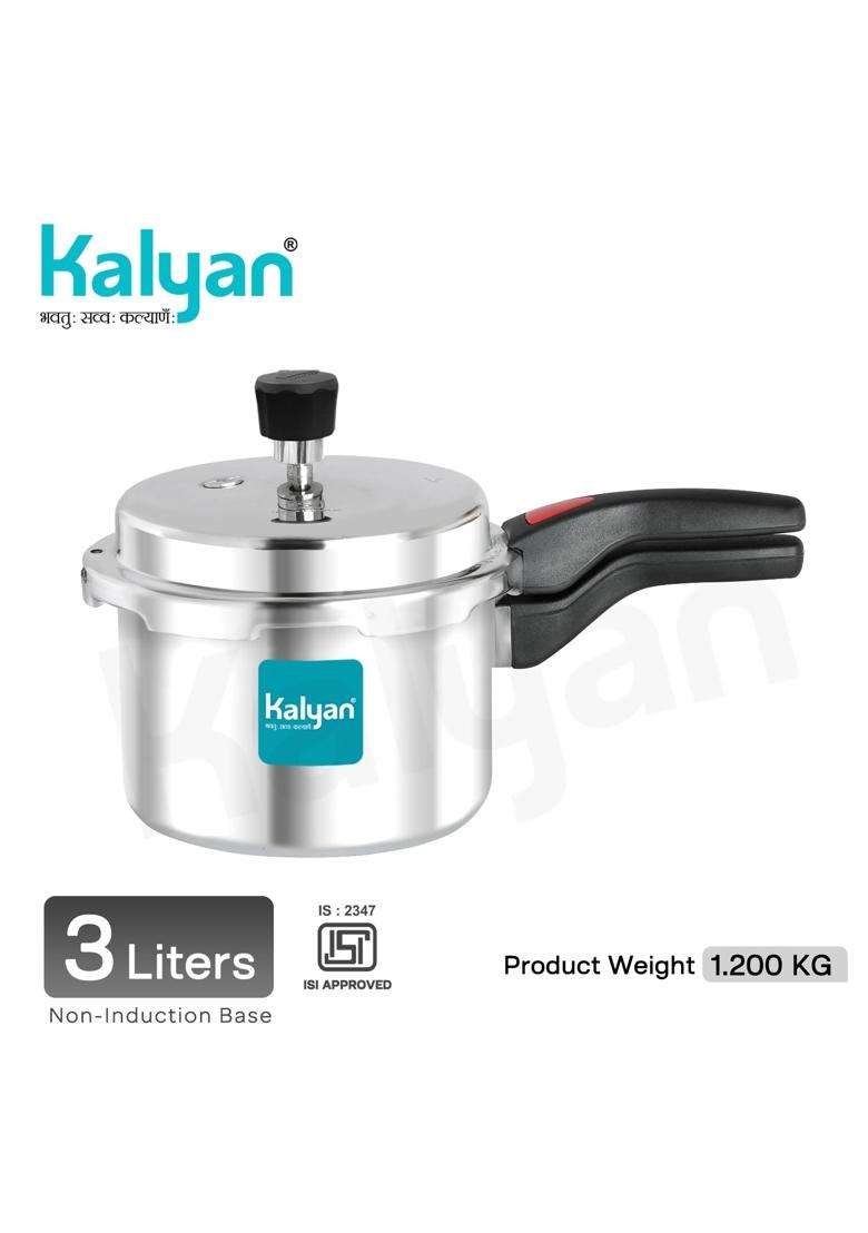 KALYAN Outerlid Non-Induction Base Blue Series Aluminium Pressure Cooker | 3 L | 3.2 Qt - Indya