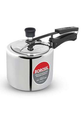 Borosil Presto Stainless Steel Pressure Cooker with Inner Lid | 3 L | 3.2 Qt | Induction Compatible | Food Safe