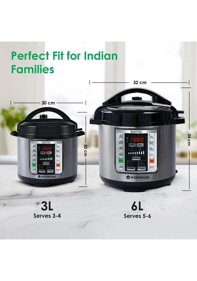 Wonderchef Nutri-pot Electric Pressure Cooker | 3 L | 3.2 Qt - Indya