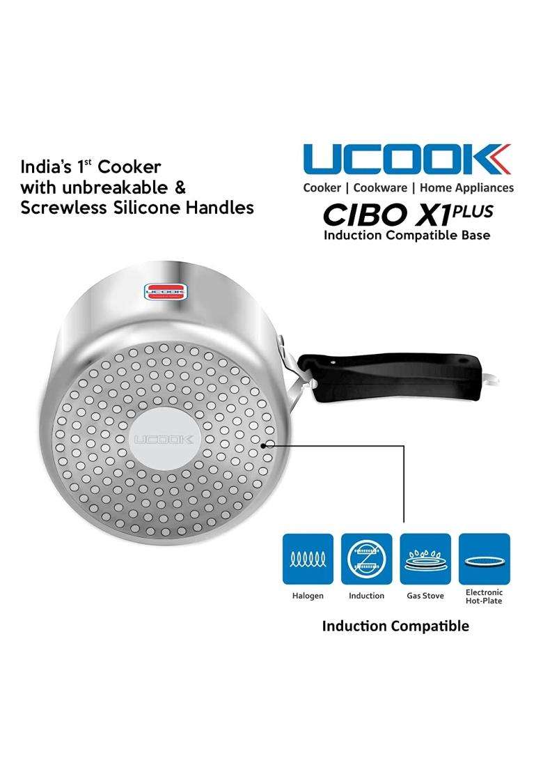 UCOOK By United Ekta Group. CIBO X1 Plus Aluminium Induction Pressure Cooker | 3 L | 3.2 Qt - Indya