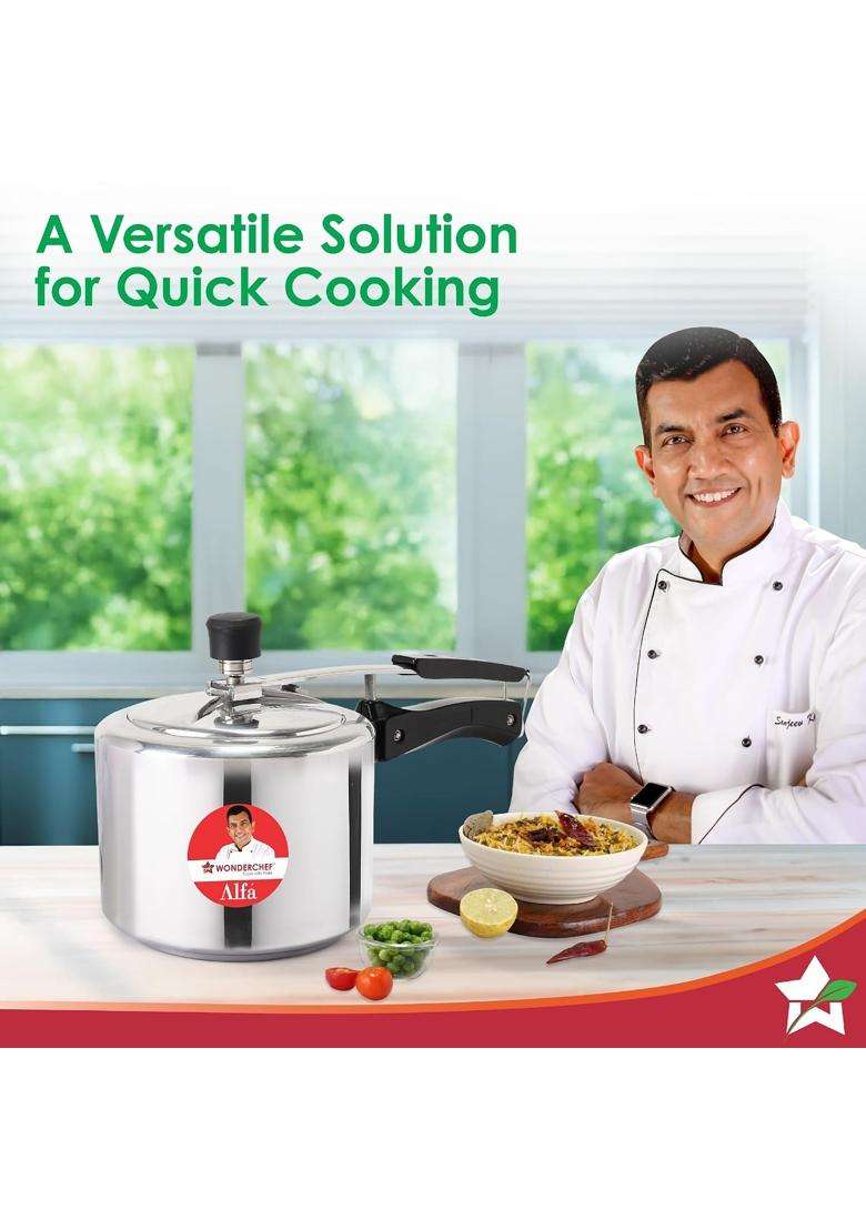 Wonderchef Alfa Aluminium Inner Lid Pressure Cooker | 3 L | 3.2 Qt | Induction Compatible - Indya