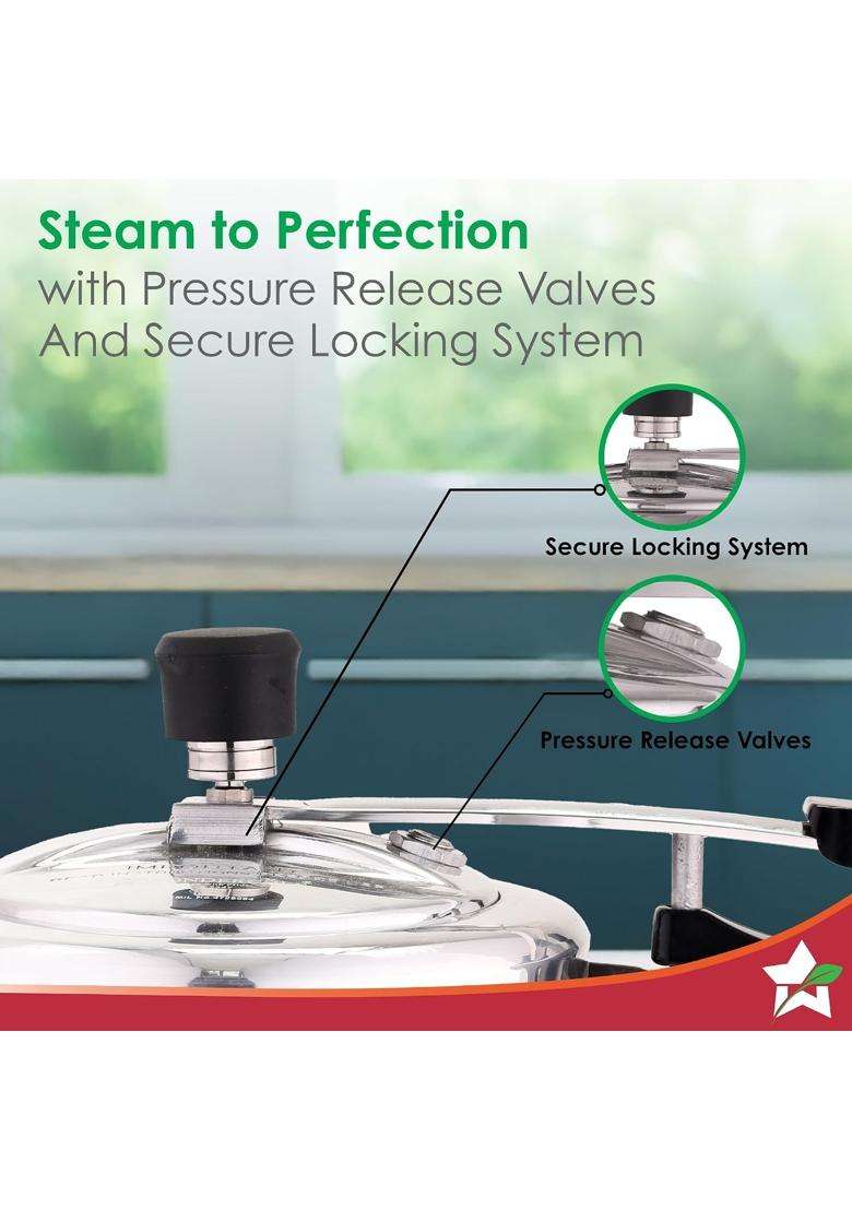 Wonderchef Alfa Aluminium Inner Lid Pressure Cooker | 3 L | 3.2 Qt | Induction Compatible - Indya