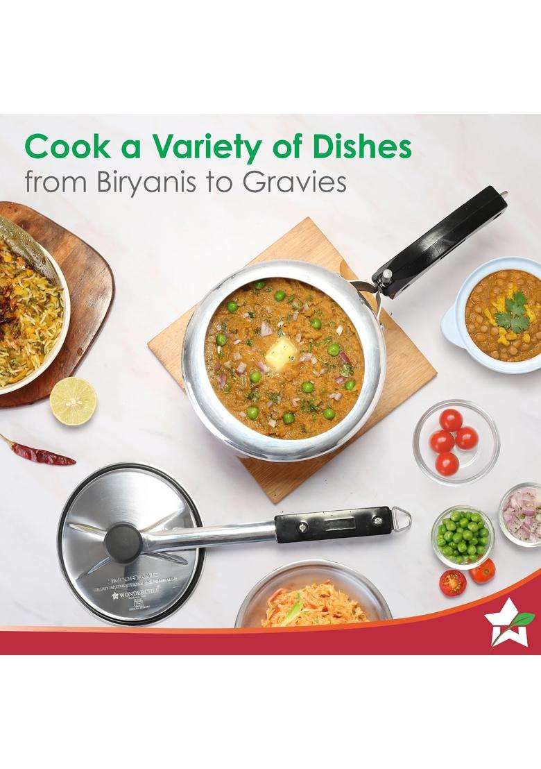 Wonderchef Alfa Aluminium Inner Lid Pressure Cooker | 3 L | 3.2 Qt | Induction Compatible - Indya