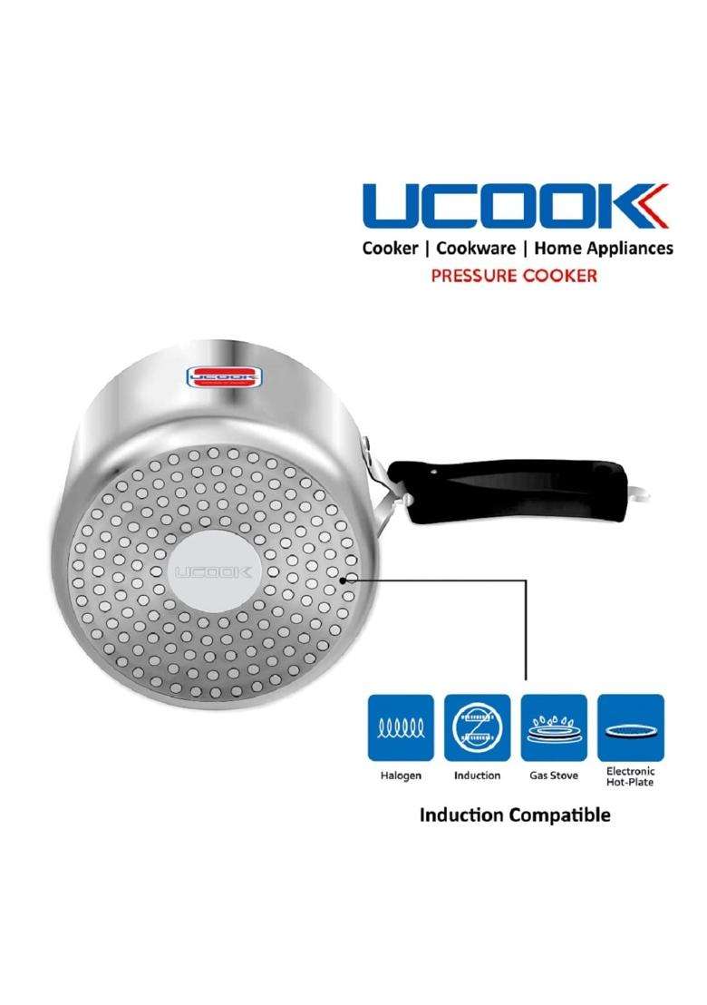 UCOOK By United Ekta Group. Aluminium Tall Body Inner Lid Induction Pressure Cooker | 3 L | 3.2 Qt - Indya