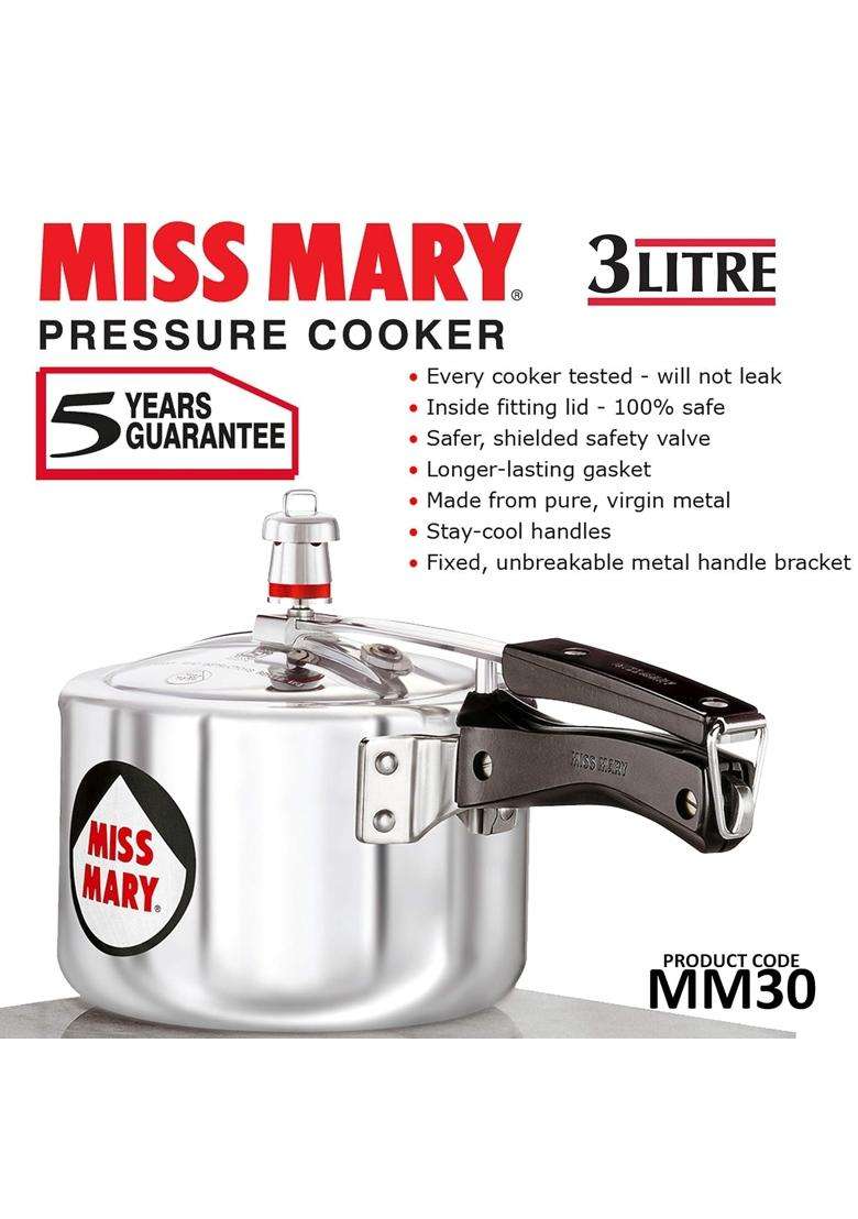 Hawkins - J31 Miss Mary Aluminium Pressure Cooker | 3 L | 3.2 Qt - Indya