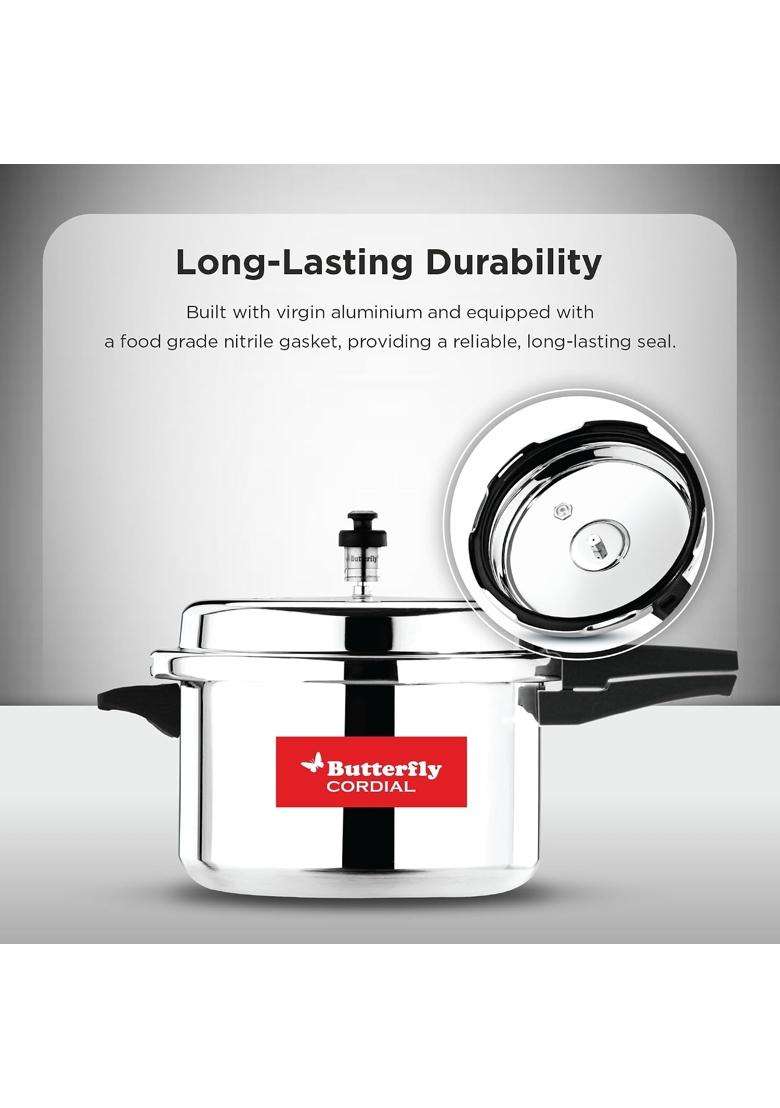 Butterfly Cordial Pressure Cooker | 5 L | 5.3 Qt | Induction Compatible | Food Safe - Indya