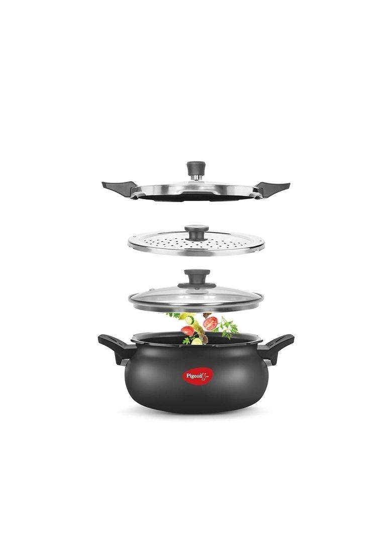 Pigeon By Stovekraft All in One Super Cooker Aluminium with Outer Lid Induction | 5 L | 5.3 Qt - Indya