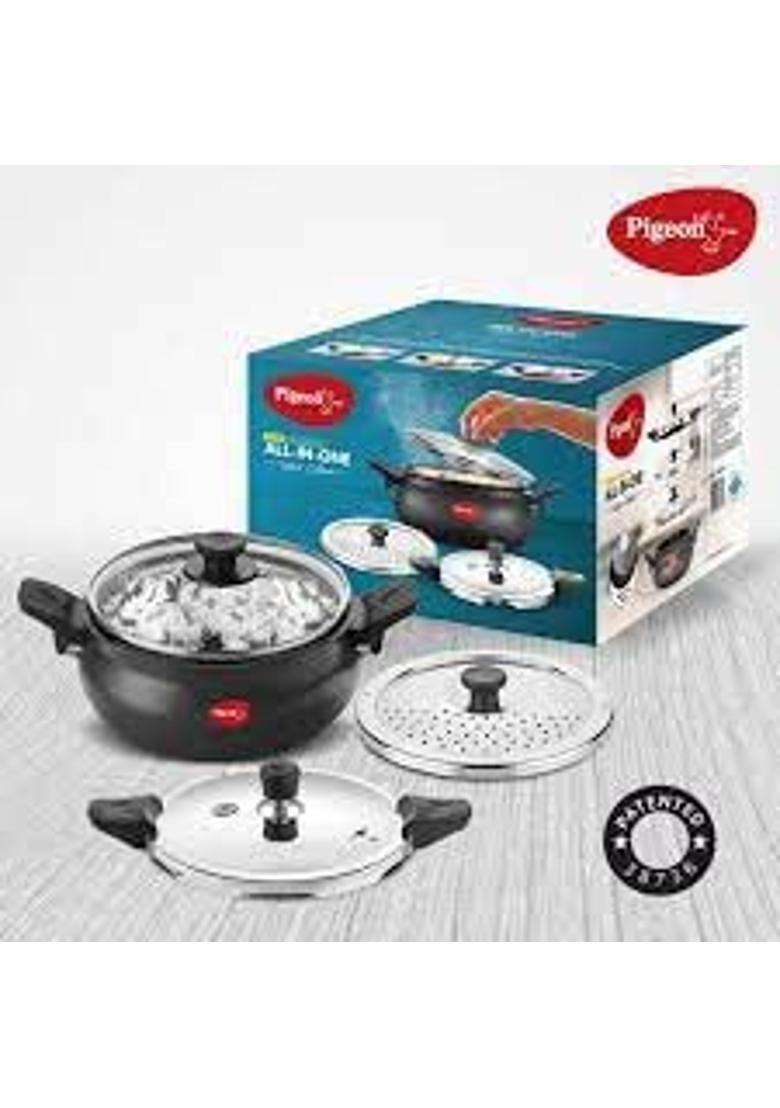 Pigeon By Stovekraft All in One Super Cooker Aluminium with Outer Lid Induction | 5 L | 5.3 Qt - Indya