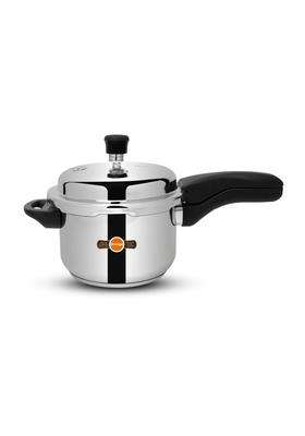 Orange Triply Stainless Steel Outer Lid Pressure Cooker Capacity with Strong | 5 L | 5.3 Qt | Induction Compatible