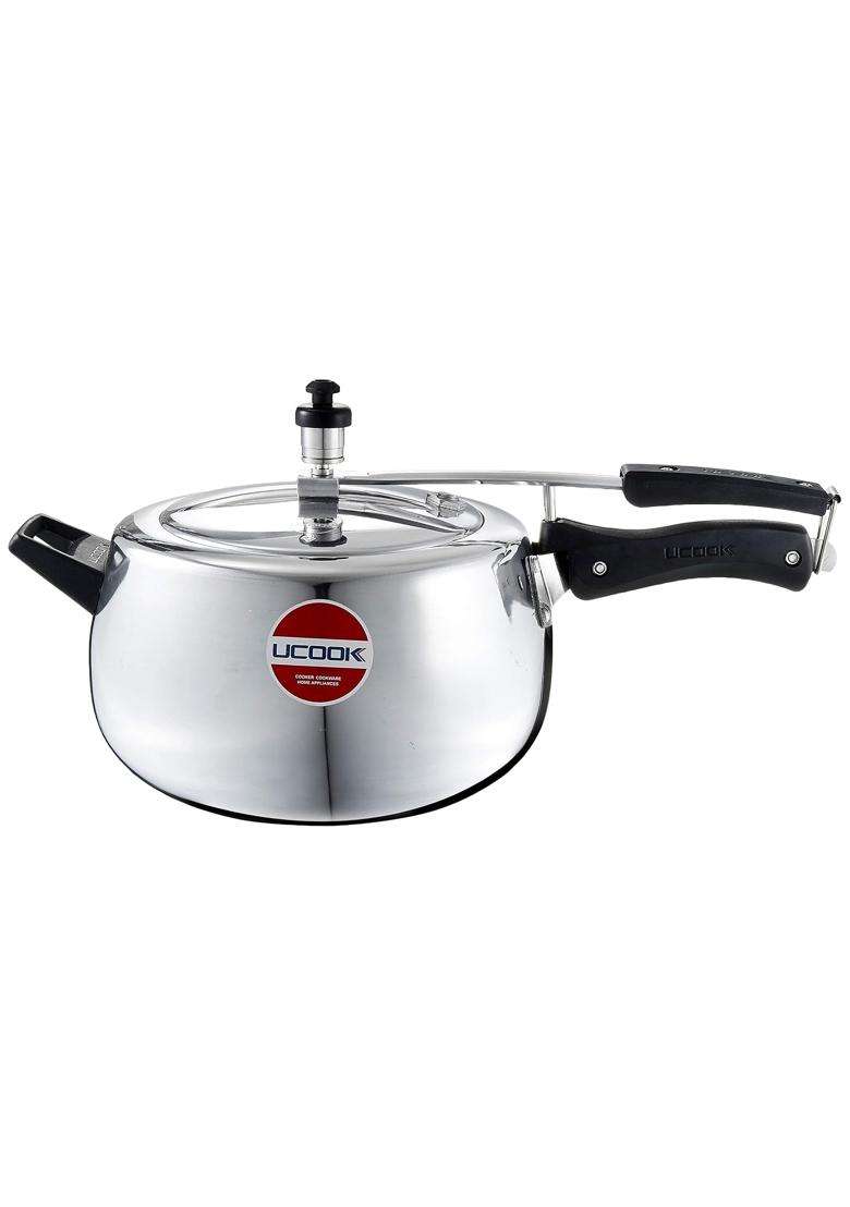 UCOOK By United Ekta Group Silvo Plus Bulging Shape Aluminium Inner Lid Induction | 5 L | 5.3 Qt - Indya