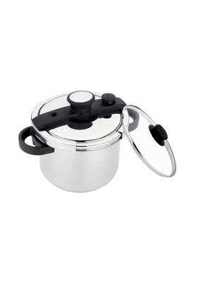 Prabha Cook-on Outer Lid Stainless Steel Pressure Cooker | 5 L | 5.3 Qt | Induction Compatible