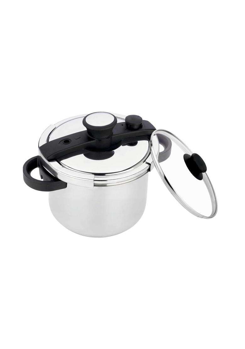 Prabha Cook-on Outer Lid Stainless Steel Pressure Cooker | 5 L | 5.3 Qt | Induction Compatible - Indya
