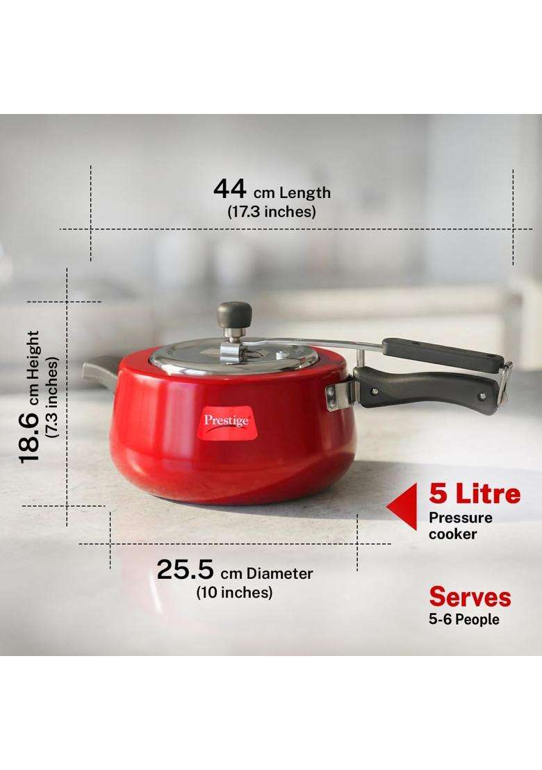 Prestige Nakshatra Cute Duo Svachh Aluminium Inner Lid Pressure Cooker | 5 L | 5.3 Qt - Indya