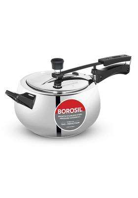 Borosil Pronto Stainless Steel Pressure Cooker with Inner Lid | 5 L | 5.3 Qt | Induction Compatible | Food Safe