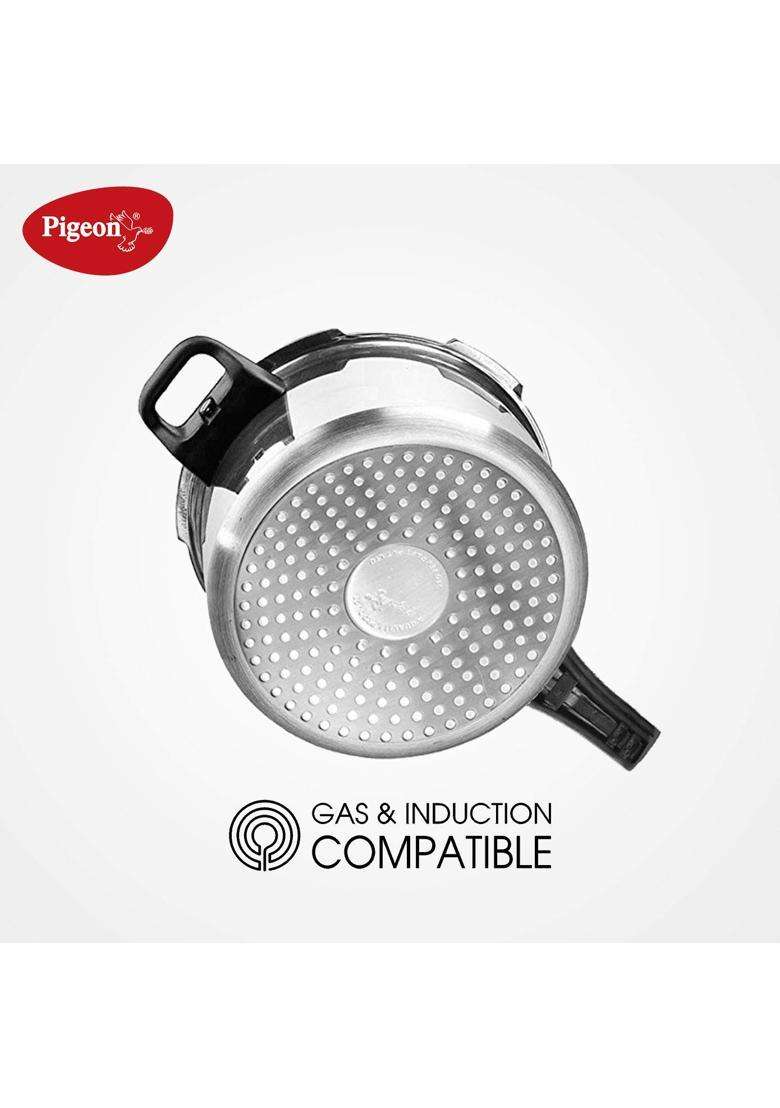 Pigeon By Stovekraft Favourite Induction Base Aluminium Pressure Cooker with Outer Lid | 5 L | 5.3 Qt - Indya