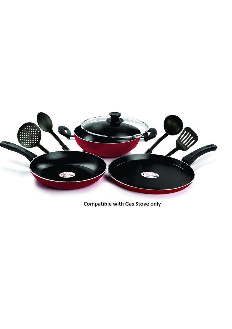 Pigeon By Stovekraft Favourite Induction Base Aluminium Pressure Cooker with Outer Lid | 3 L | 3.2 Qt | 8-Piece Set - Indya