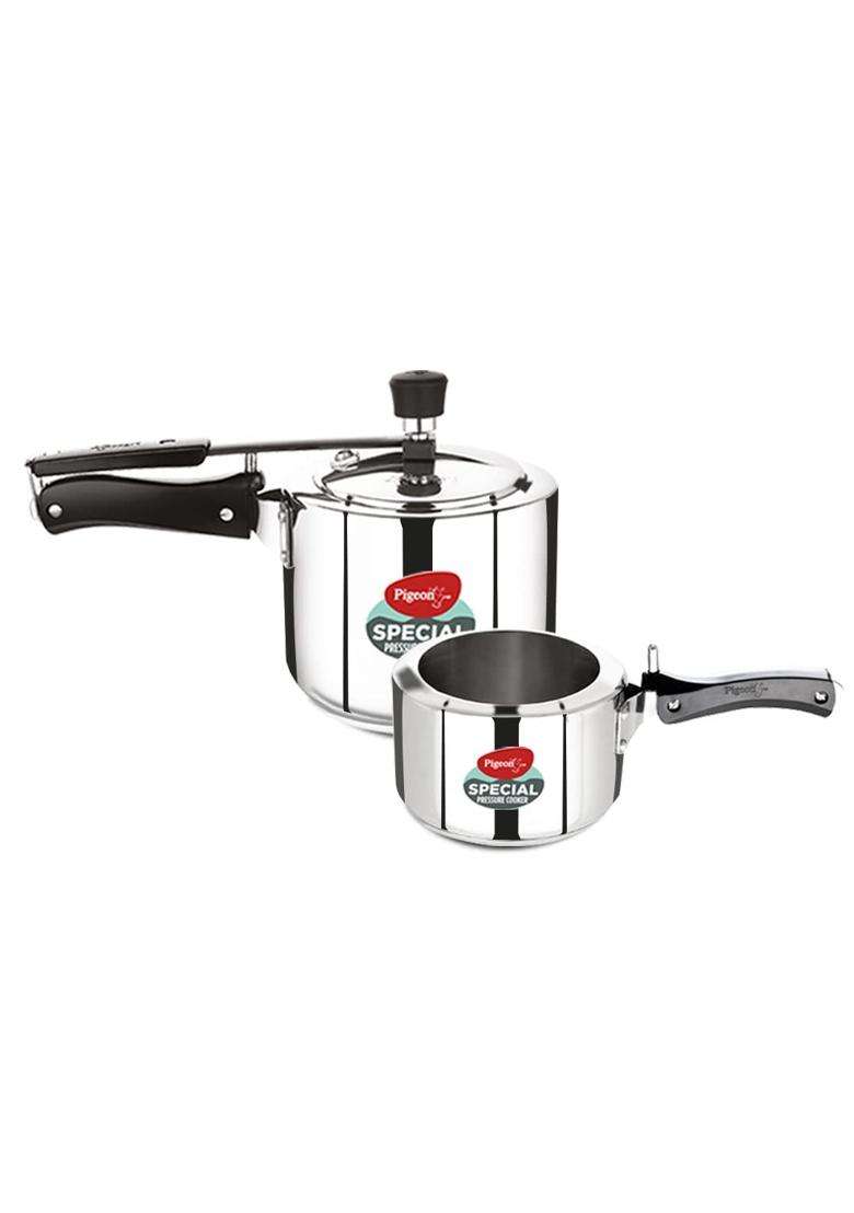 Pigeon By Stovekraft 2 Combo Special Stainless Steel Inner Lid Induction Base | 3 L | 3.2 Qt - Indya