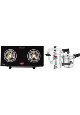 Pigeon By Stovekraft Pressure Cooker Combo with Outer Lid Gas Stove Compatible | 5 L | 5.3 Qt