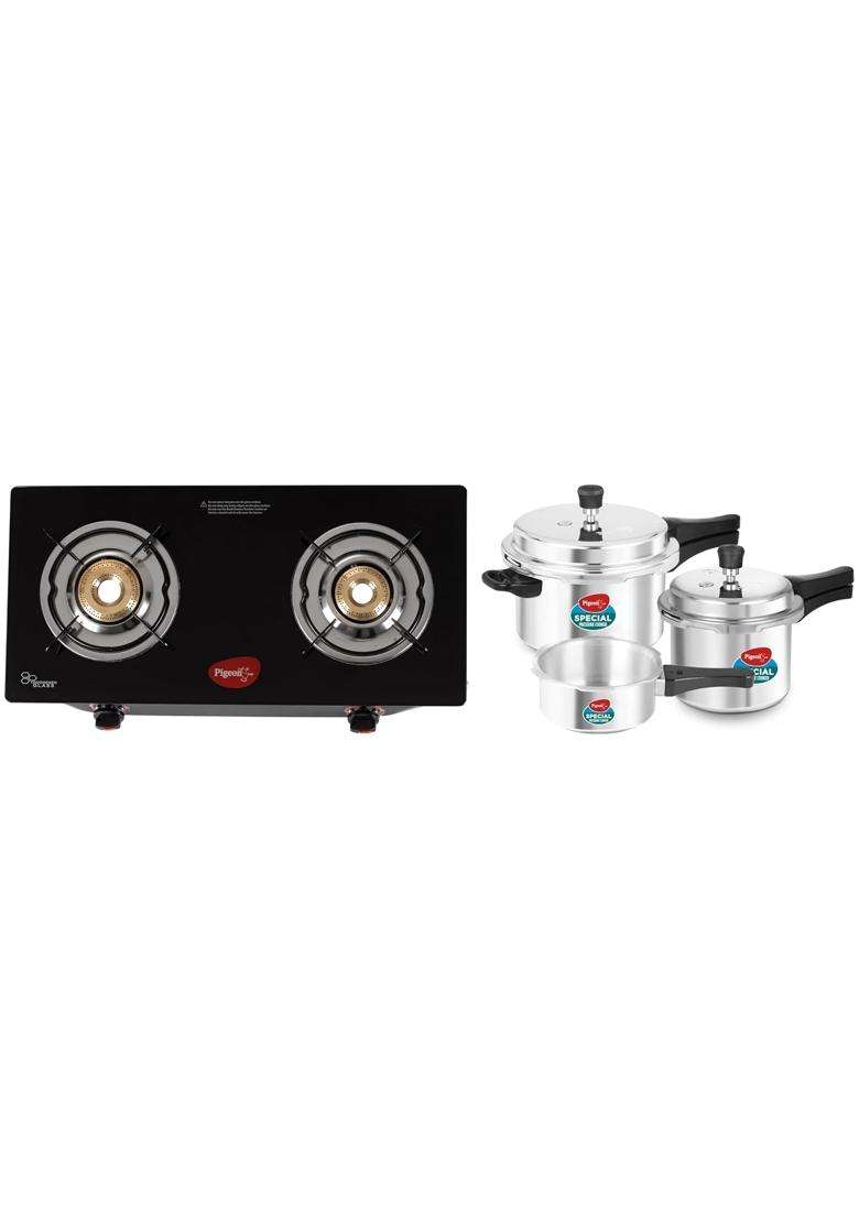 Pigeon By Stovekraft Pressure Cooker Combo with Outer Lid Gas Stove Compatible | 5 L | 5.3 Qt - Indya
