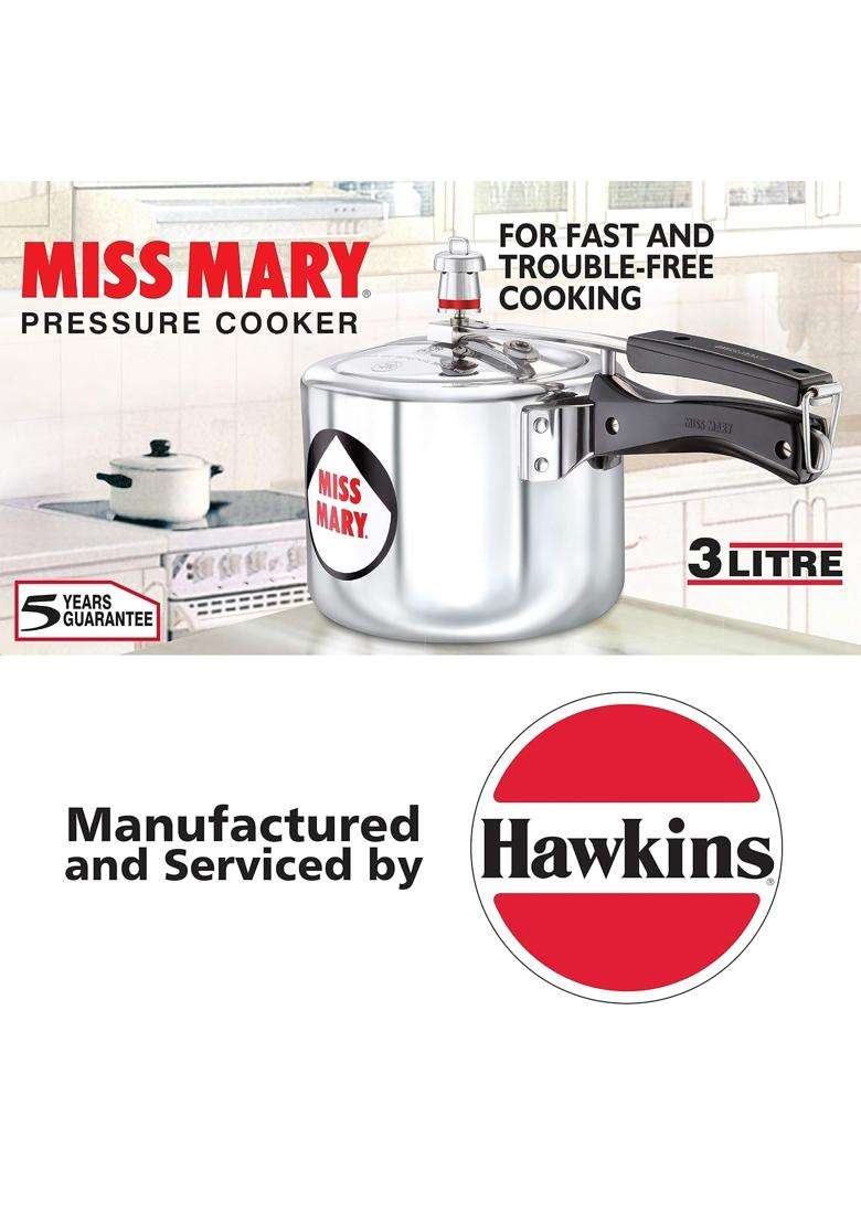Hawkins Miss Mary Aluminium Pressure Cooker | 3 L | 3.2 Qt - Indya