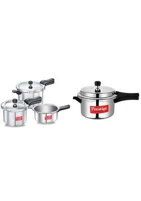 Prestige Svachh Aluminium 2 3 Combo Cooker with Induction Base Prestige Popular | 5 L | 5.3 Qt