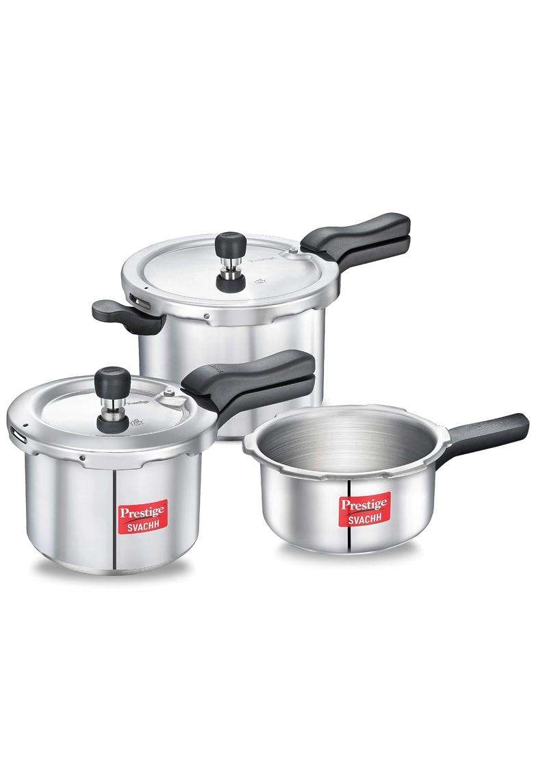 Prestige Svachh Aluminium 2 3 Combo Cooker with Induction Base Prestige Popular | 5 L | 5.3 Qt - Indya