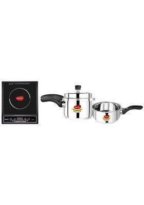 Pigeon By Stovekraft Pressure Cooker Combo with Induction Base | 2 L | 2.1 Qt