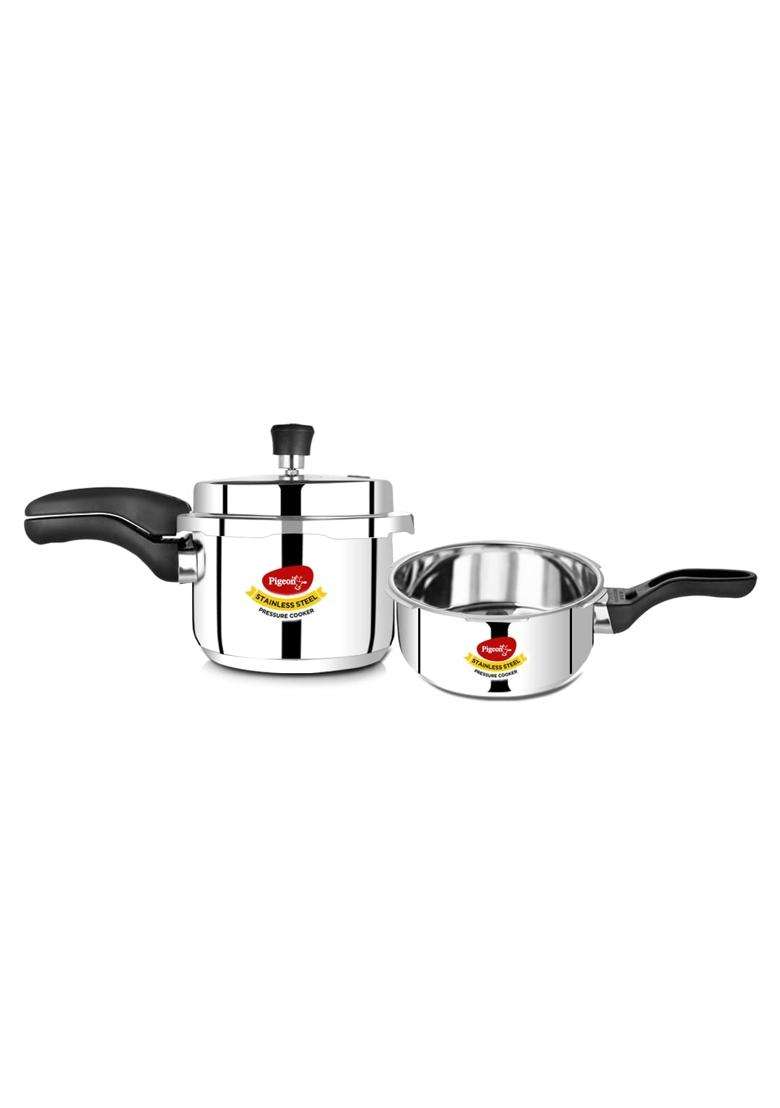 Pigeon By Stovekraft Pressure Cooker Combo with Induction Base | 2 L | 2.1 Qt - Indya