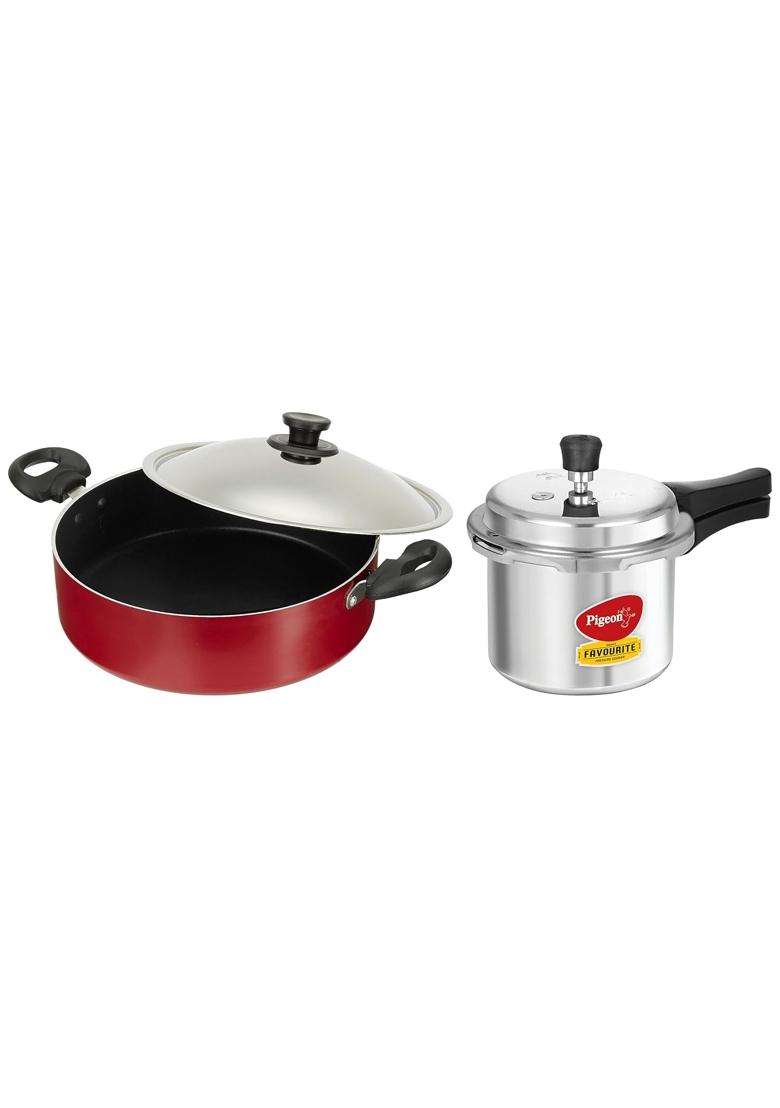 Pigeon By Stovekraft Favourite Outer Lid Non Induction Aluminium Pressure Cooker | 3 L | 3.2 Qt | Non-Stick - Indya