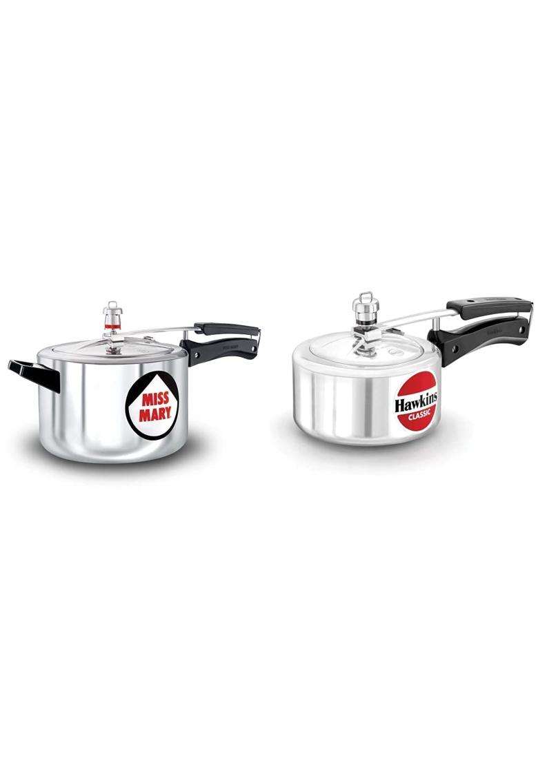 Hawkins Miss Mary Aluminium Pressure Cooker | 5 L | 5.3 Qt - Indya